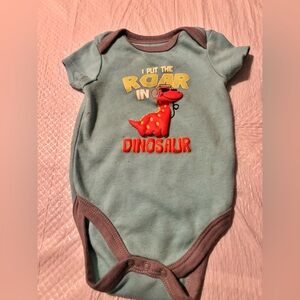 Kidgets Light Blue and Brown Dino Roar One-Piece